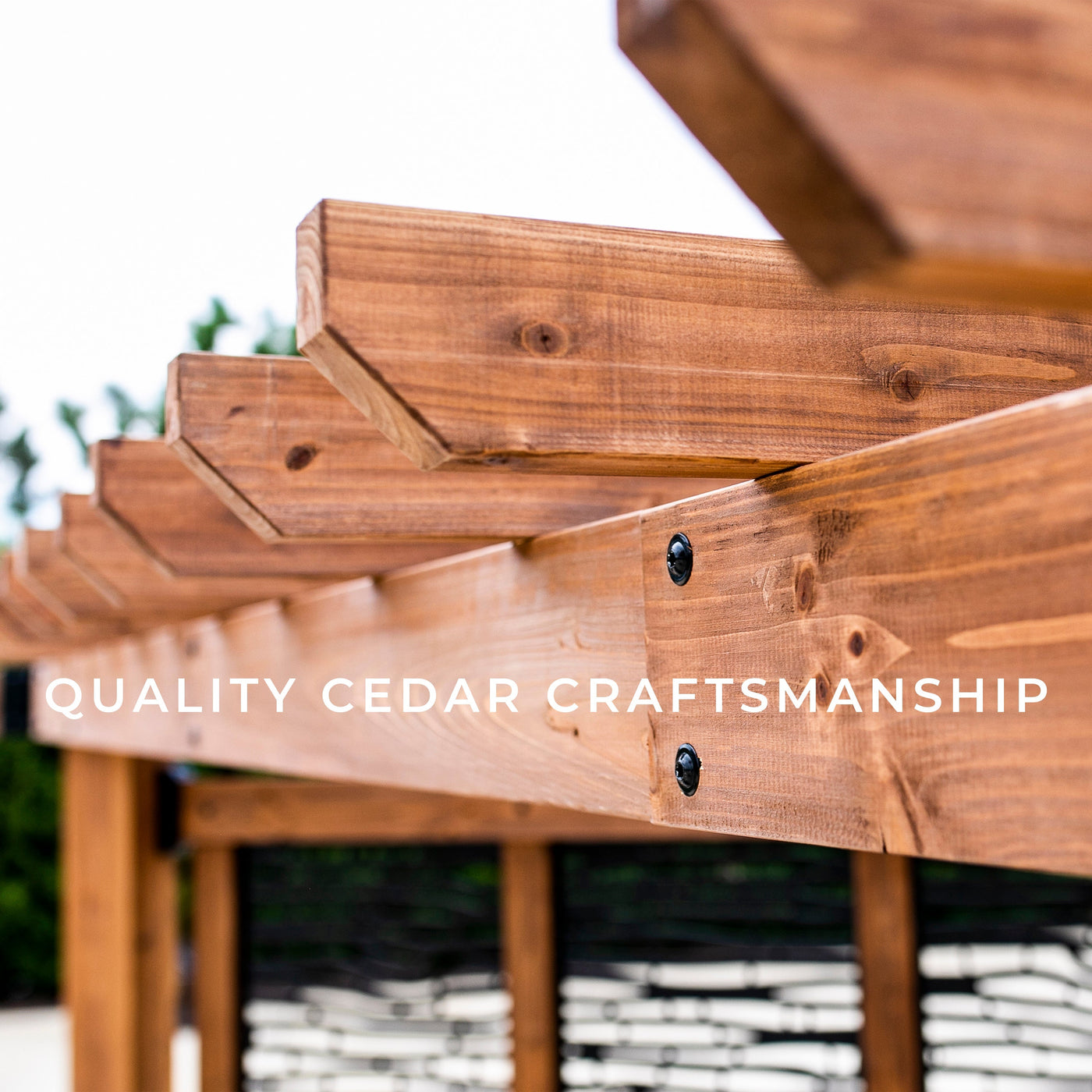 Tuscany Corner Pergola with Conversation Seating - Bamboo Panels - detail view 8