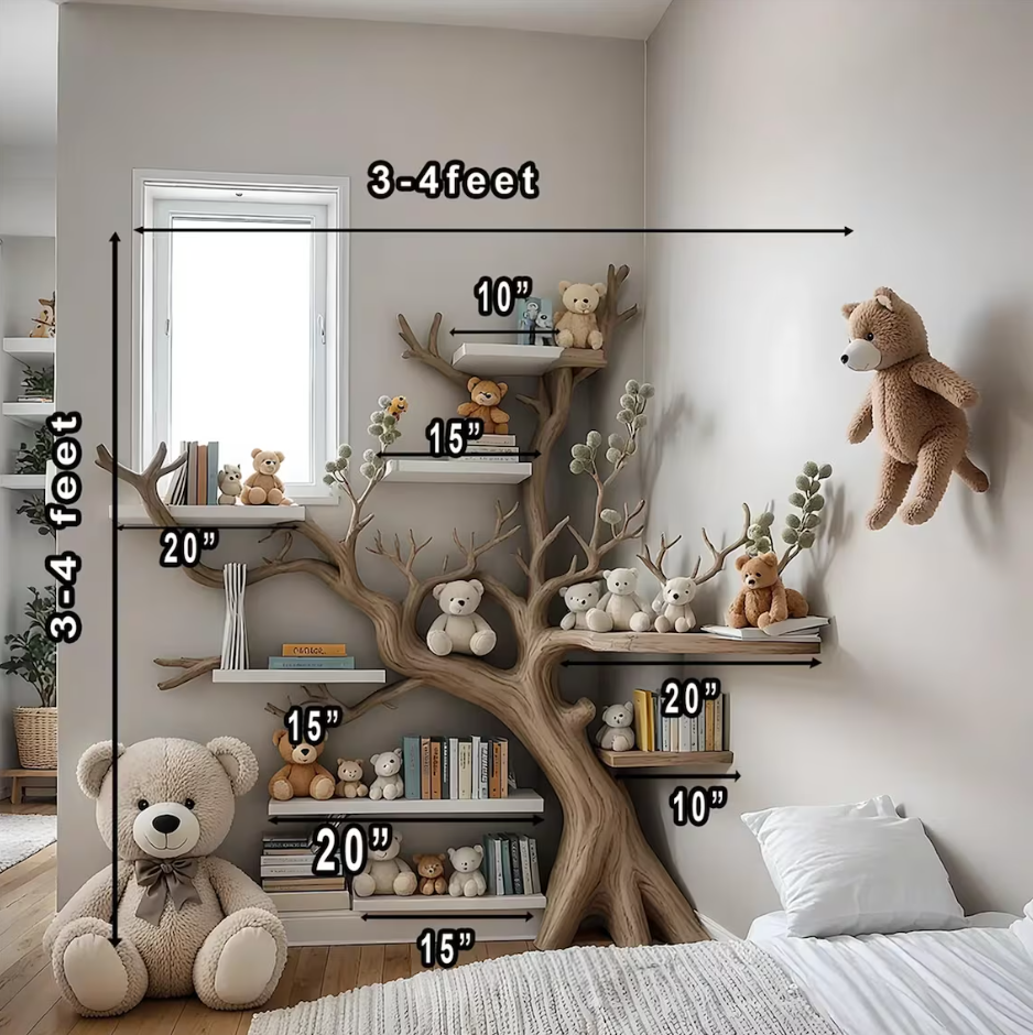 Artistic Solid Wood Kids Bookshelf for Bedroom or Playroom - detail view 5
