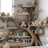 Artistic Solid Wood Kids Bookshelf for Bedroom or Playroom