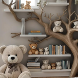 Artistic Solid Wood Kids Bookshelf for Bedroom or Playroom