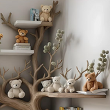 Artistic Solid Wood Kids Bookshelf for Bedroom or Playroom