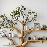 Custom Hanging Oak Tree-Shaped Bookshelf