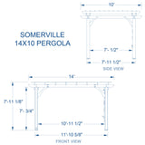 14X10 Somerville Pergola - Barnwood Stain