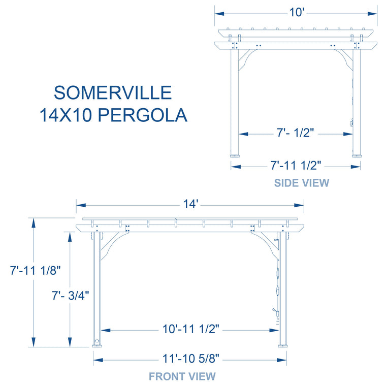 14X10 Somerville Pergola - Barnwood Stain - alternate view