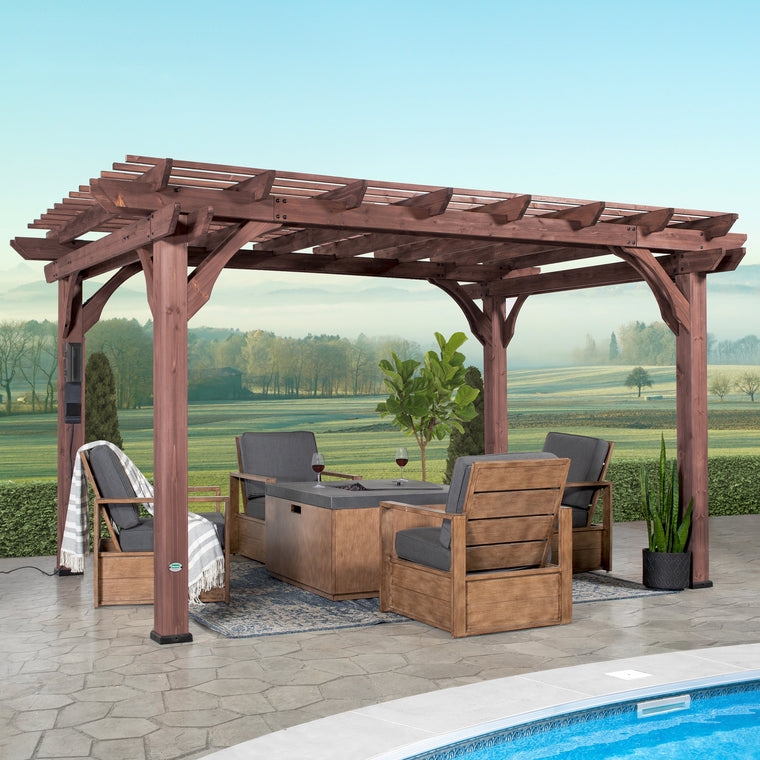 14X10 Somerville Pergola - Walnut Stain