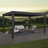 14X12 Trenton Modern Steel Pergola with Sail Shade Soft Canopy