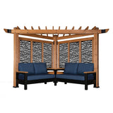 Tuscany Corner Pergola with Conversation Seating - Bamboo Panels