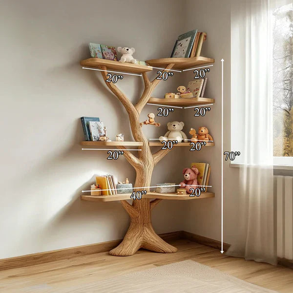 Rustic Solid Wood Tree Bookshelf for Kids - SINLKITB528 - detail view 5