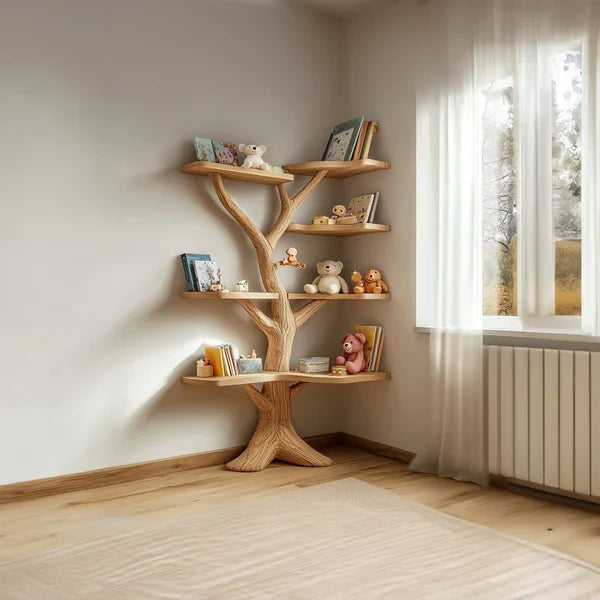 Rustic Solid Wood Tree Bookshelf for Kids - SINLKITB528 - alternate view