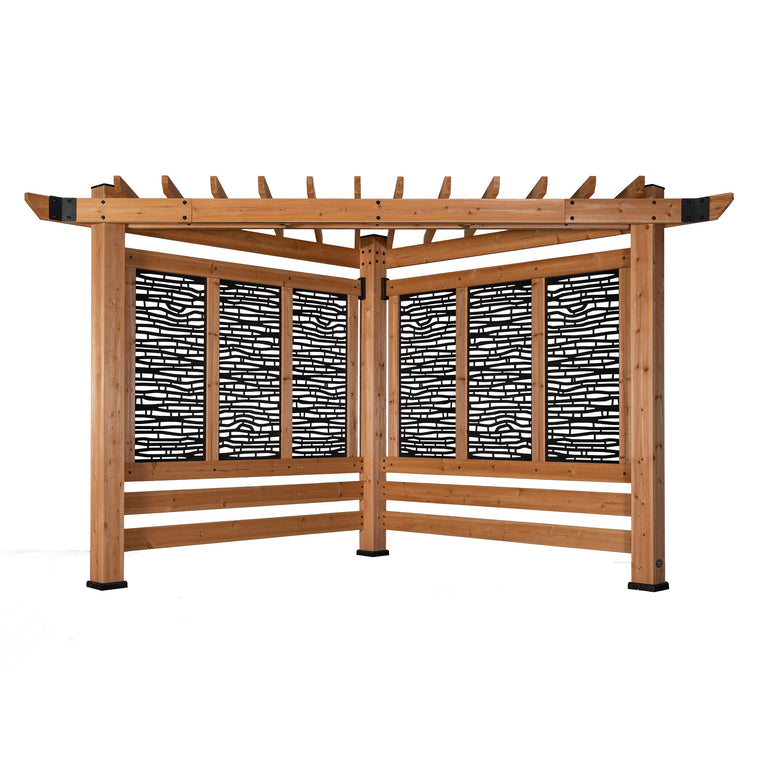 Verona Corner Pergola - Bamboo Panels - alternate view