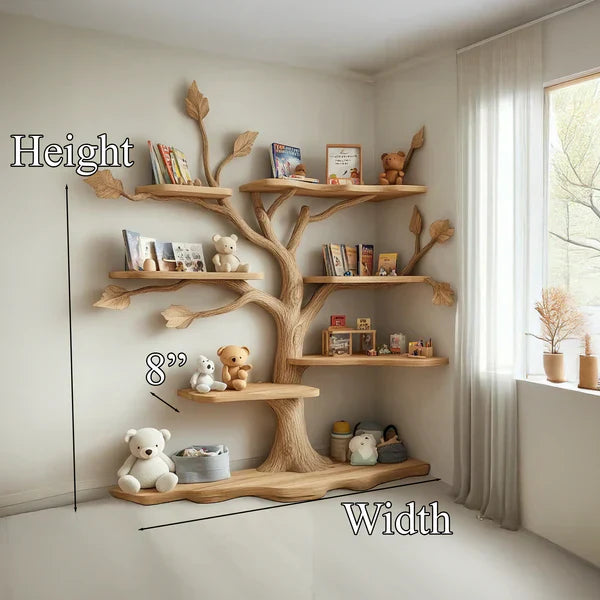 Handmade Natural Wood Tree Kids Bookshelf - SINLTB147 - detail view 3