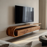 Modern Sculptural Wall Mounted Tv Console for Living Room