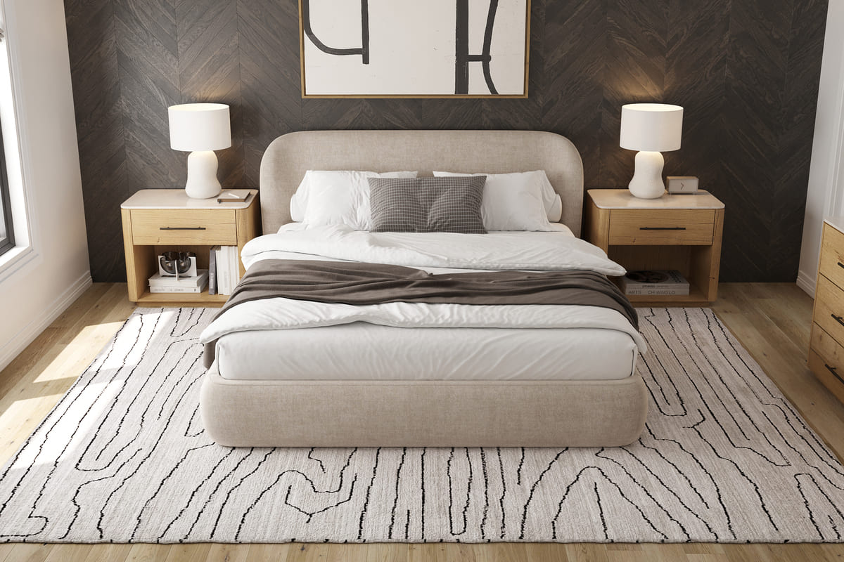 Chelsea Bed - Soft Rounded Upholstered Bed - detail view 3