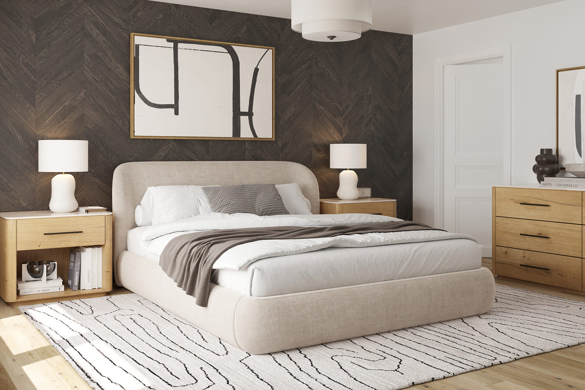 Chelsea Bed - Soft Rounded Upholstered Bed - detail view 4