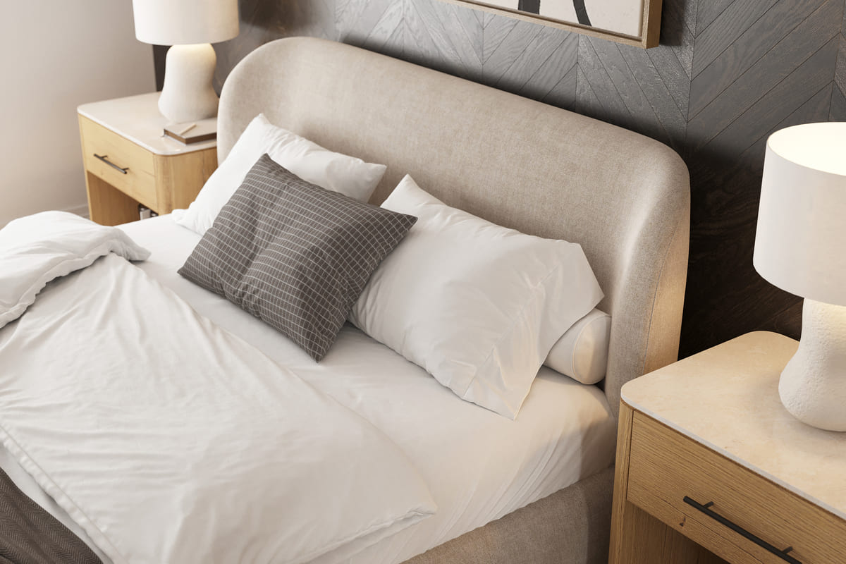 Chelsea Bed - Soft Rounded Upholstered Bed - detail view 5