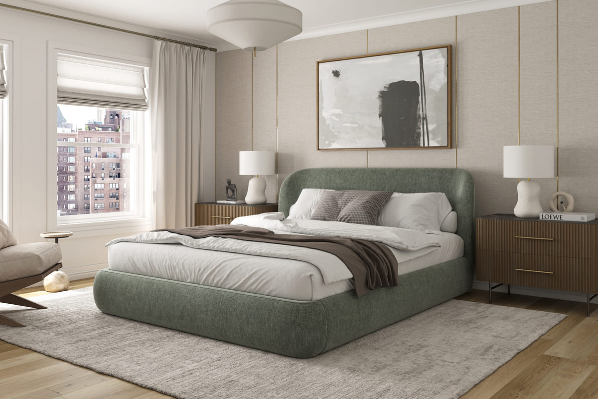 Chelsea Bed - Soft Rounded Upholstered Bed - detail view 25