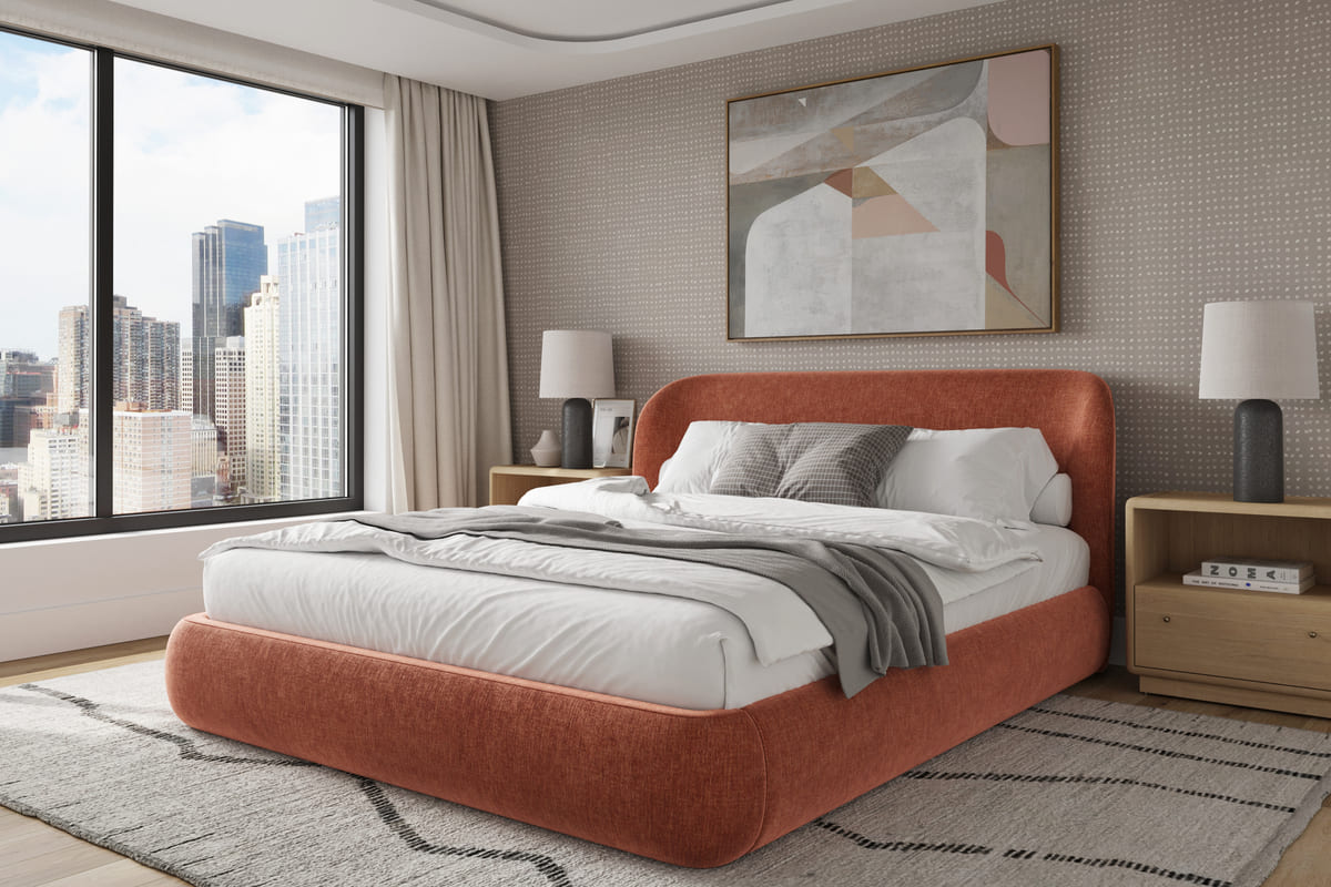 Chelsea Bed - Soft Rounded Upholstered Bed - detail view 91