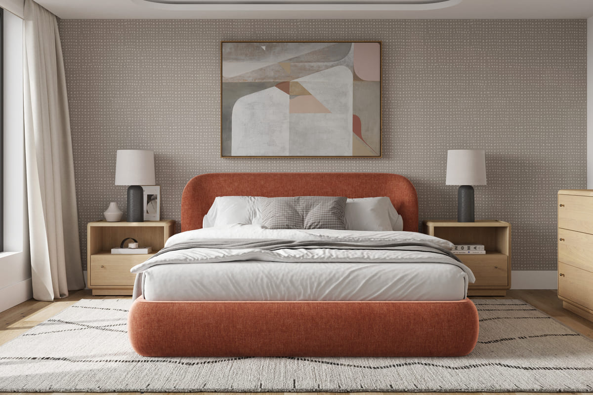 Chelsea Bed - Soft Rounded Upholstered Bed - detail view 93