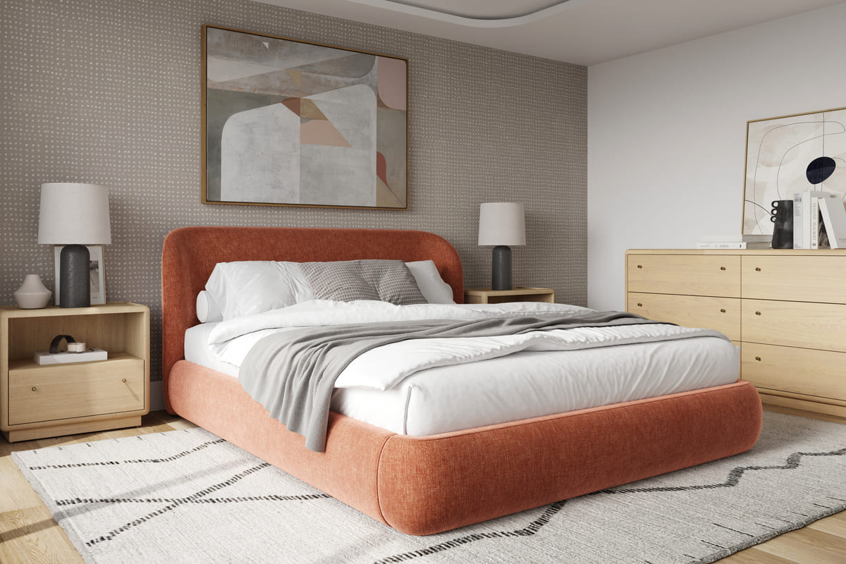 Chelsea Bed - Soft Rounded Upholstered Bed - detail view 95