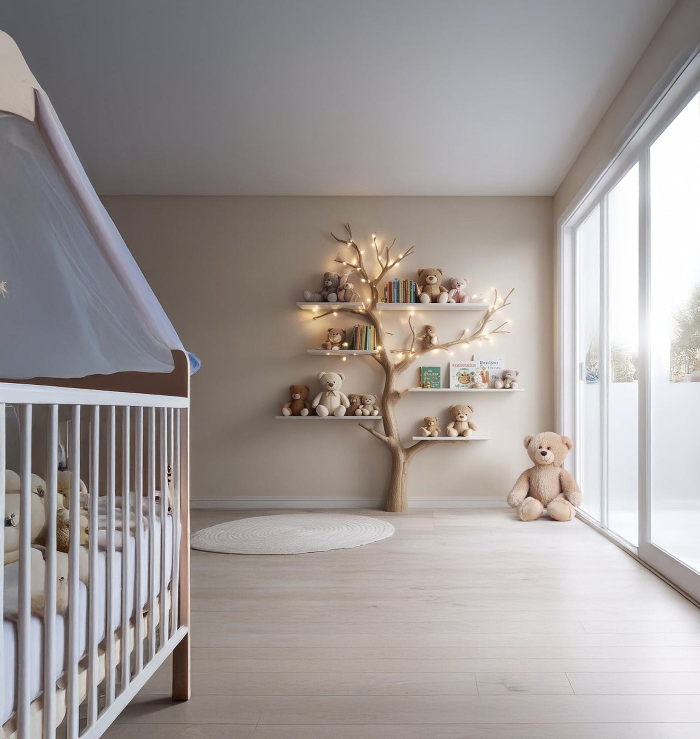 Tree Kids Bookshelf - Handmade Natural Wood Shelf for Baby Room Decor - alternate view