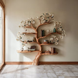 Rustic Wooden Tree Bookshelf - Handmade Bookcase for Home Decor & Book Lovers