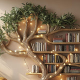 Tree Branch Bookshelf - Floating Live Edge Wooden Wall Shelf Décor