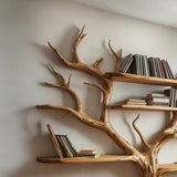 Handcrafted Tree Branch Bookshelf: Custom Wall - Mounted Floating Shelf