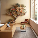 Solid Driftwood Wall Bookshelf Tree Branch Bookshelf Rustic Wooden Decor