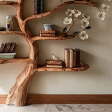 Rustic Wooden Tree Bookshelf - Handmade Bookcase for Home Decor & Book Lovers