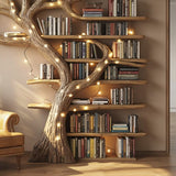 Tree Branch Bookshelf - Floating Live Edge Wooden Wall Shelf Décor
