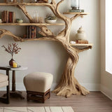 Handmade Tree Bookshelf - Large Wooden Branch Bookcase for Rustic Home Decor