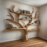 Handcrafted Tree Branch Bookshelf: Custom Wall - Mounted Floating Shelf