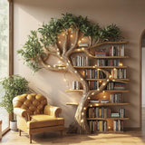 Tree Branch Bookshelf - Floating Live Edge Wooden Wall Shelf Décor