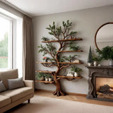 Handmade Driftwood Tree Branch Wall Bookshelf