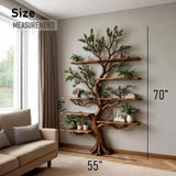 Handmade Driftwood Tree Branch Wall Bookshelf