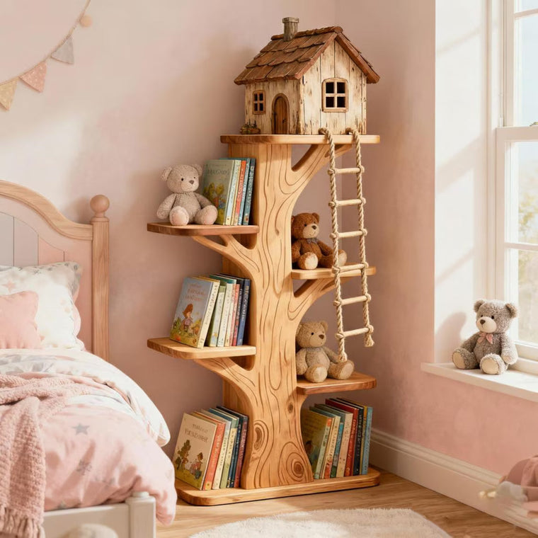 Tree Bookshelf for Kids - Montessori Bookcase with Name Option - alternate view