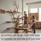 Corner Tree Branch Bookshelf - Floor-to-Wall Wood Bookcase