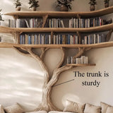 Driftwood Branch Corner Bookshelf with U-Shaped Reading Bench