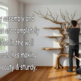 Corner Tree Branch Bookshelf - Floor-to-Wall Wood Bookcase
