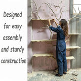 Corner Tree Branch Bookshelf - Floor-to-Wall Wood Bookcase