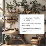 Driftwood Branch Corner Bookshelf with U-Shaped Reading Bench
