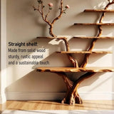 Natural Wood Tree Branch Floating Bookshelf - Rustic Wall Decor