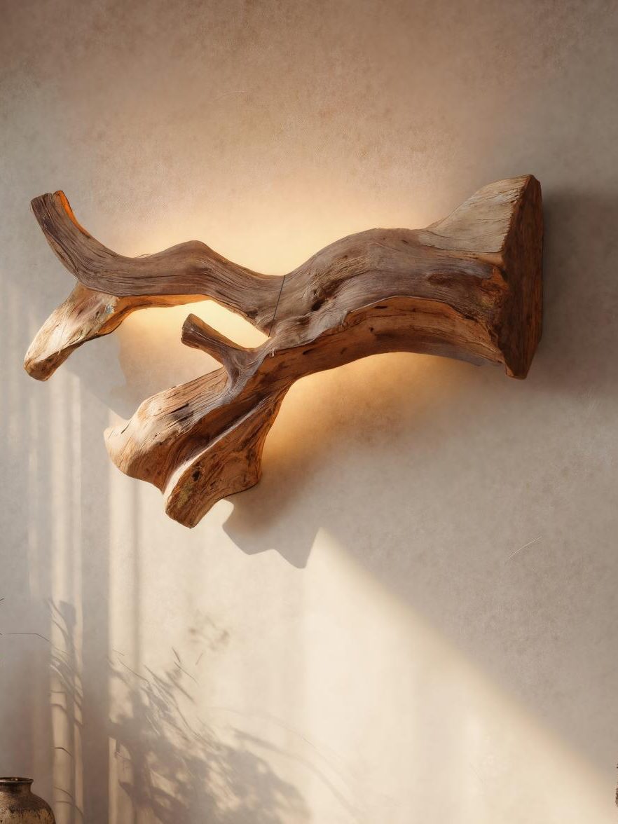 Rustic Natural Wall Lamp for Hallway - detail view 3