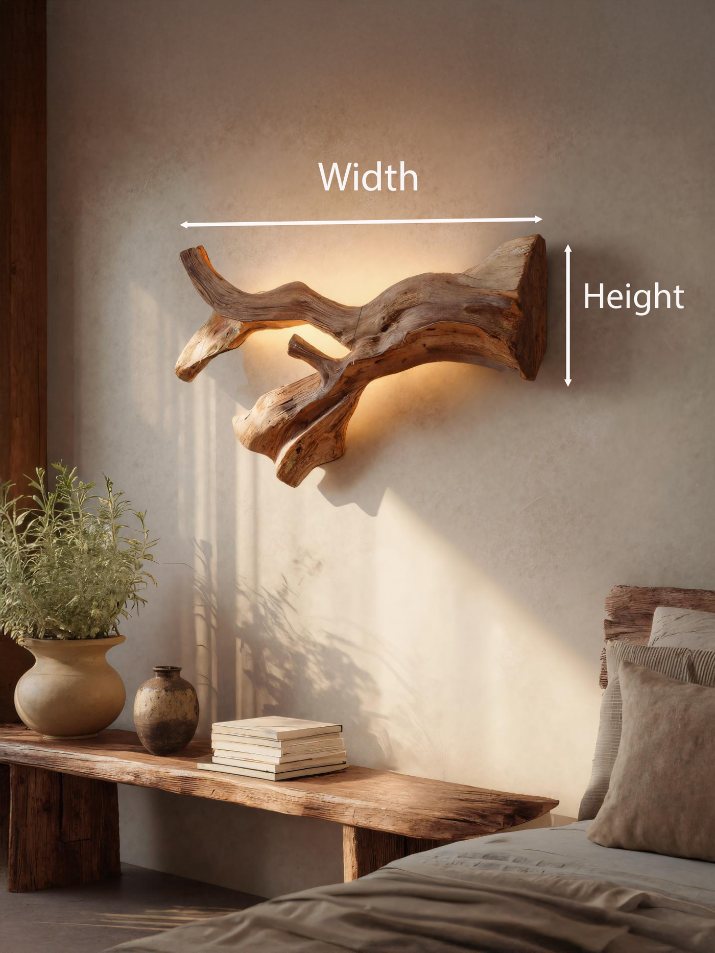 Rustic Natural Wall Lamp for Hallway - detail view 7