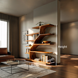 Organic Modern Bookshelf with Flowing Curves for Home Decor