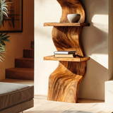 Modern Curved Floating Shelf for Statement Living Room