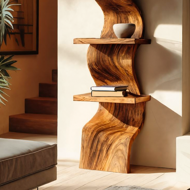 Modern Curved Floating Shelf for Statement Living Room - detail view 4
