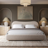 Oliver Bed - Curved Boucle Upholstered