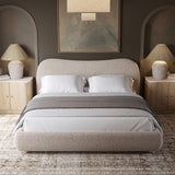Oliver Bed - Curved Boucle Upholstered