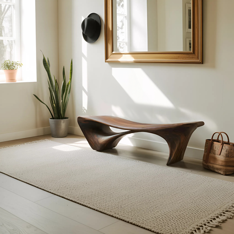 Modern Sculptural Bench for Entryway or Living Room - alternate view